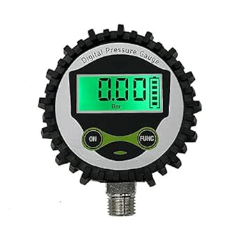 Digital Gas Pressure Gauge with 1/4'' NPT Bottom Connector and Rubber Protector by Uharbour, Rang to 200psi, Accuracy 1% .F.S.