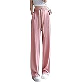 Women's Striped Wide Leg Pants with Drawstring, Suitable for Casual and Autumn wear