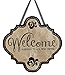 Evergreen Flag Welcome Blessings Hanging Outdoor-Safe Burlap Door Décor - 18.8”W x 19.8”H