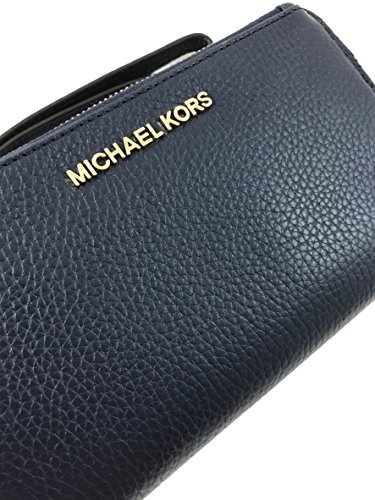Michael Kors Jet Set Travel double Zip Wristlet (Navy Blue) - Thumbnail 3