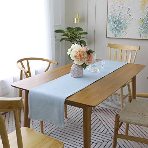Home Brilliant Table Runner Dresser Scarf Linen Burlap Party Farmhouse Table Decoration Table Runners for Dinner Party, 12x72 inch, Blue