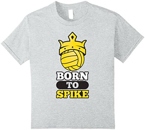 Kids Spikeball Shirt Born To Spike Graphic Volleyball TShirt 12 Heather Grey