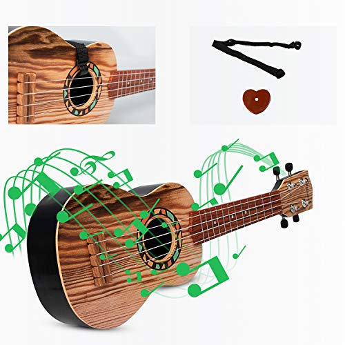 SAOCOOL Ukulele Guitar for Kids, 21 inch Ukulele Guitar Kids Guitar Toy, 4 String Child Guitar Toys for Girls and Boys - Thumbnail 4