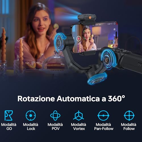 ZHIYUN Smooth-5S AI Pro [Official] Smartphone Stabilizer, Handy 3-Axis Gimbal with Tripod, AI Tracker, Fill Lights, Mobile Phone Stabilizer, for Vlog, YouTube, TikTok