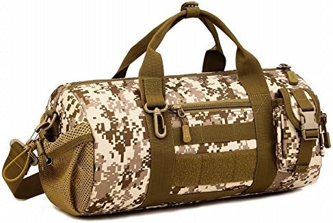HYOUSANN Bucket Shape Military Molle Travel Duffle Shoulder Bag Desert