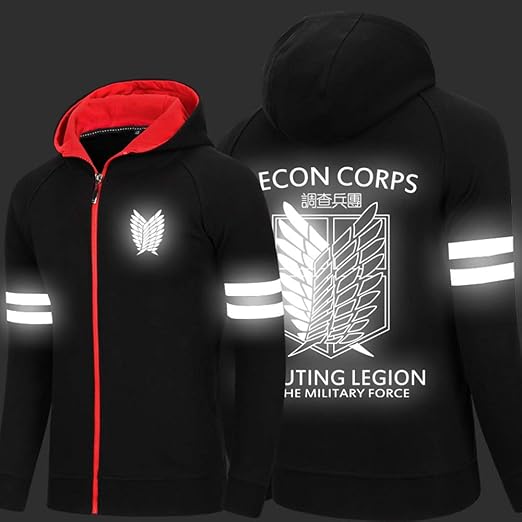 Memory meteor Attack on Titan Shingeki No Kyojin Survey Corps Eren Cosplay Light cool Shape Hoodie Jacket,white1,XXL