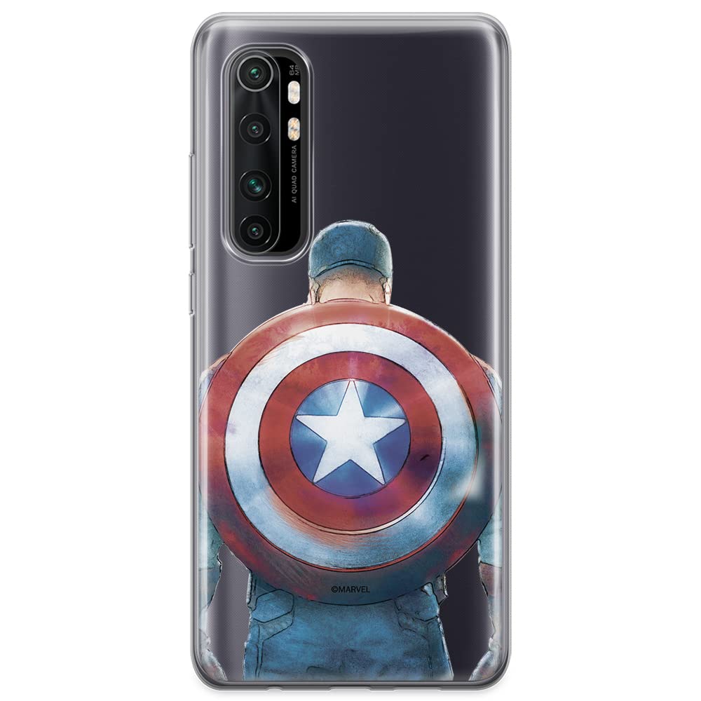 ERT GROUP mobile phone case for Xiaomi MI NOTE 10 Lite original and officially Licensed Marvel pattern Captain America 002 optimally adapted to the shape of the mobile phone, partially transparent