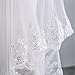 2 Tier Lace Sequins Edge Bridal Wedding Veil with Comb Fingertip Length