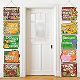 Blulu 10 Pieces Jungle Animals Party Signs Wild Animals Welcome Door Sign Zoo Animals Cutout for Theme Party Birthday Party Baby Shower Supplies