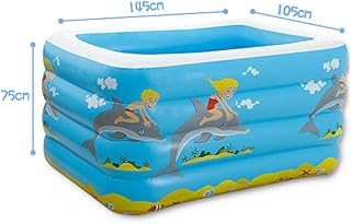 BEAGHTY Kinder Aufstellpool, Rechteckig Für Kinder/Erwachsene Baby Kinder Indoor & Outdoor Mit Pumpe, 145 * 105 * 75Cm