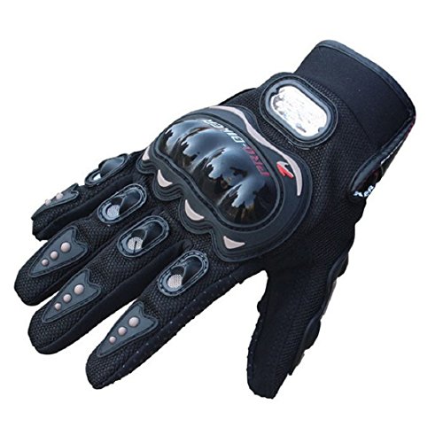 Pro-Biker Bicycle Short Sports Leather Motorcycle Powersports Racing Gloves (Black, XL)