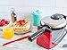 Rotating Belgian Waffle Maker - Classic Red & Stainless Steel - Adjustable Temp Control & 180 Degree Flip Rotation – Includes User Guide, Gourmet Waffle Recipes, and FREE Bonus