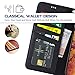 Arae Case for iPhone Xs Max PU Leather Wallet case Cover [Stand Feature] with Wrist Strap and [4-Slots] ID&Credit Cards Pocket for iPhone Xs Max 6.5 inch - Black