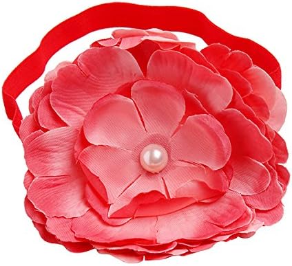 NeedyBee Red Flower Headband for Newborn/Infants/Baby Girls
