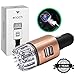 Enoch Car Air Purifier Premium Air Ionizer - 12V Plug-In Ionic Ozone Deodorizer Accessory with Dual USB Car Charger - Eliminates Cigarette Smoke, Pet and Food Odors, Dust (Rose Gold)