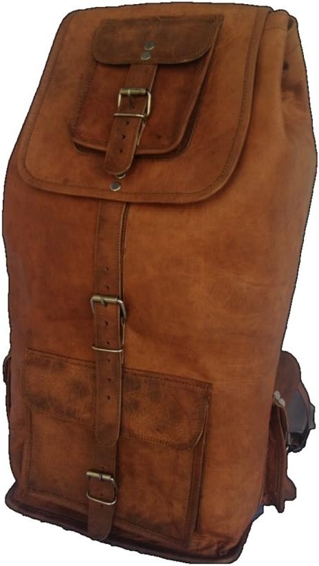 True Grit Leather Original Genuine Leather 18 Inch Rucksack Backpack