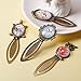 SUNNYCLUE 16PCS 8 Styles Mixed Color Bookmark Pendant Tray Kit Include 8pcs Oval Round Metal Bookmark Cabochon Setting with 8pcs Clear Glass Cabochon for DIY School Office Supplies Book Gifts Making