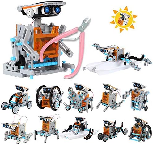 iHaHa Solar Robot Kit with Plier, 12 in 1 STEM Science Kit Toys for Kids, Learning Building Educational Science Gifts Toys for 8 9 10 11 12 + Year Old Boys Kids Students Teens