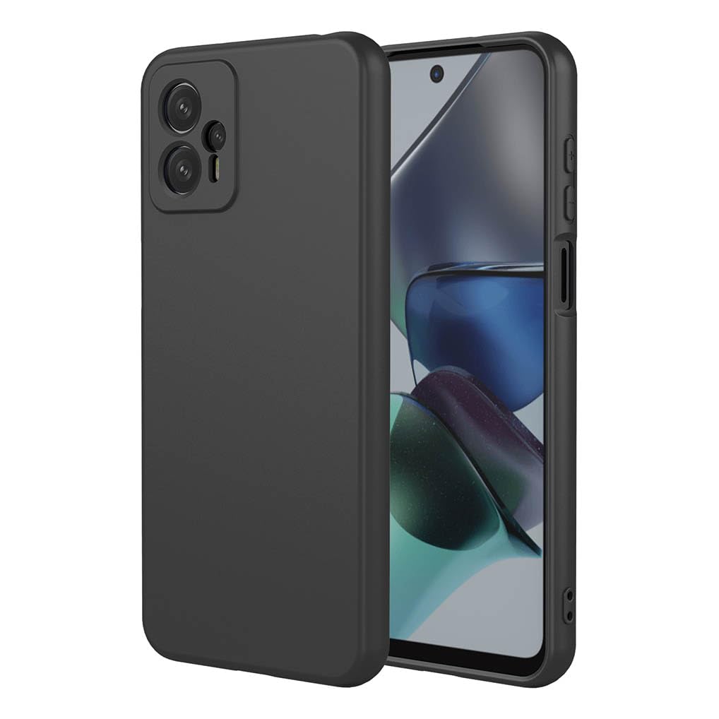 SEAHAI Case for Motorola Moto G13 / Moto G23, Ultra Thin Silky-Soft Touch Liquid Silicone Phone Cover with Shockproof Airbag Design, Premium TPU Bumper Fashion Case - Black