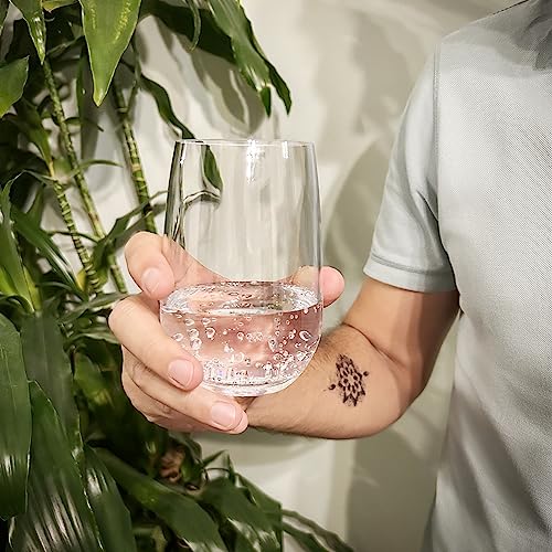 THE GOOD STORE Acrylic Premium Quality Plastic Unbreakable Tumbler Glasses | Set of 6 Stemless Short Drinking Cups | Reusable, Dishwasher Safe