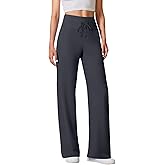 Womens Yoga Pants Straight Leg Work Pants Casual Stretchy Pull On Slacks with Drawstring
