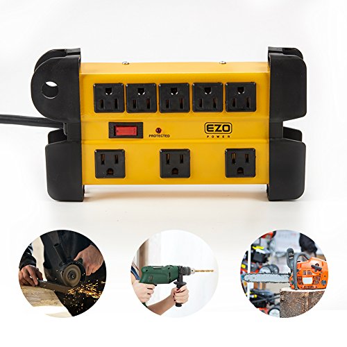 image for EZOPower 8 Outlet Industrial Safety Heavy-Duty Metal Housing Surge Pro