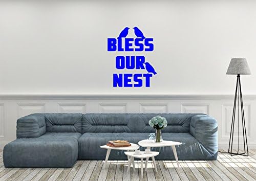 Bless our nest with bird design Wall Art Quote Decal Decor Custom sized and color