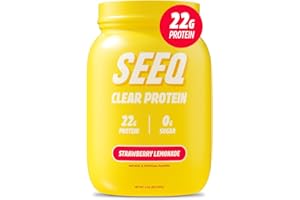 SEEQ Clear Whey Isolate Protein Powder, Strawberry Lemonade - 25 Servings, 22g Protein Per Serving - 0g Lactose, Sugar-Free, Keto-Friendly, Soy Free - Juice-Like Protein, Post-Workout