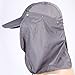 Fafada UV 50 Protection Removable Multifunctional Sun Shield Flap Hat Cap Mask for Farming Grey