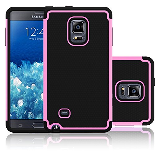 Galaxy Note Edge Case, ECâ„¢ Slim Shockproof Case, Hybrid Dual Layer Armor Protective Case Cover for Samsung Galaxy Note Edge / Note 4 Edge with Stylus (Armor-Pink)