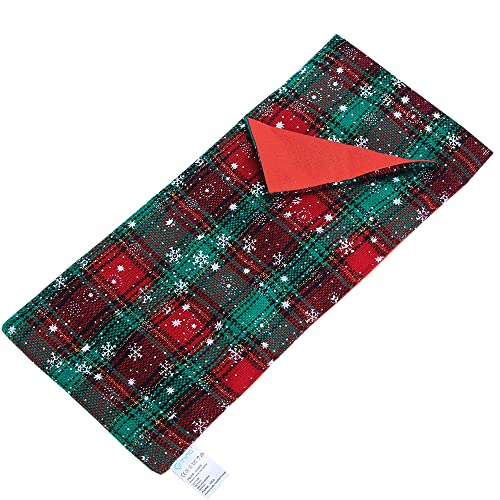 E-TING Sleeping Bag Christmas Accessory for elf Doll (Red-Green Plaid with Snowflakes)