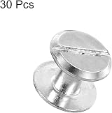 Sourcing Map 30 Set M4 x 6mm Chicago Screw Silver Tone Leather Rivets view 3