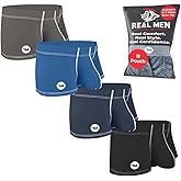 Real Men Bulge Enhancing Pouch Underwear for Men – 1 or 4 Pack Nylon 3 Inches- Ice Silk Mens Boxer Briefs ABCD Pouches XS-5XL