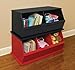 Badger Basket Three Bin Stackable Toy Storage Cubby Organizer - Red