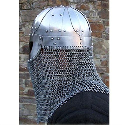 Viking Helmet Battle Armor 18G Steel and Chainmail - Image 6
