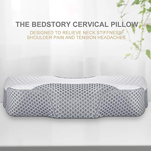 BedStory Cervical Memory Foam Pillow, Neck Pillows for Pain Relief
