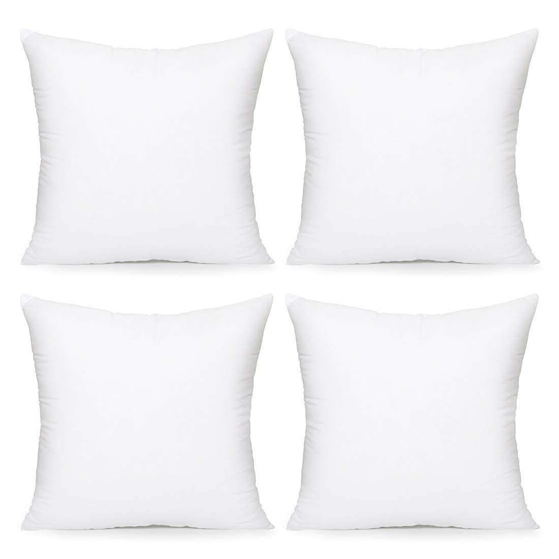 Acanva Throw Pillow Inserts, Euro Sham Form Stuffer with Premium Polyester Micro Fiber, Decorative for Bed, Couch and Sofa, 26 Inch(Pack of 4), White Image