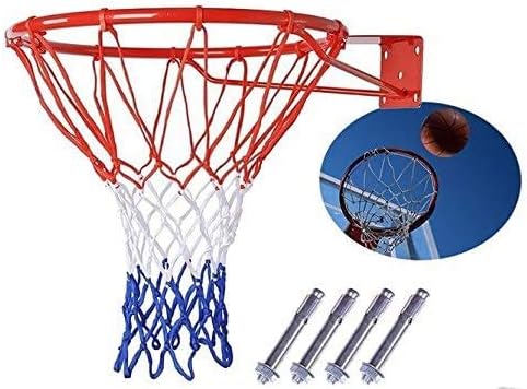 JIUZHOUTONG Basketball Hoop Net Ring Wall Mounted Outdoor Hanging Basket 18'' 45cm