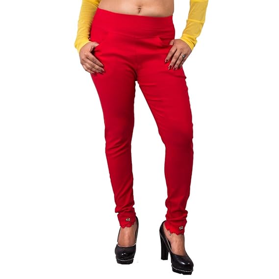 red jeggings for girls