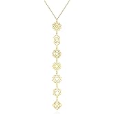 LILILEIDY Spiritual Chakra Necklace for Women Trendy - Gold Long Necklaces Yoga Dainty Trendy Y Prom Birthday