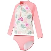 Angel season Girls Rash Guard Swimsuit Set Toddler Kids Swimwear Long Sleeve Bathing Suits Little Girl Summer UPF 50+