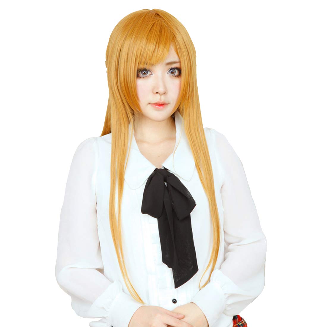 Amazon Com Hoolaza Light Brown Long Straight With Side Bangs