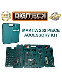 Makita 252 Pieza Kit de accesorios en Blow Funda moldeada Destornillador, drillbits ideal para constructores, el comercio, bricolaje