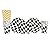 Black & White Checkered Party Pack for 16 Guests: Straws, Dessert Plates, Cups, and Beverage Napkins