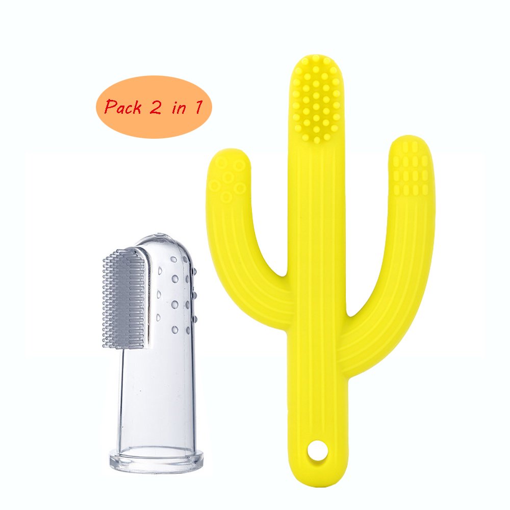 OUZIFISH Baby Infant Training Toothbrush and Teether,Finger Toothbrush