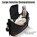 Best Universal Stroller Organizer Bag with Double Two Drink Cup Holders for Smart Moms - Baby Umbrella Stroller Storage Accessories for Shower Gifts Ideas - Bonus Shoulder Strap and Hook Stylish Black