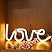 DELICORE Decorative LED Love Shaped Neon Night Light with Warm White Lamp-Neon Night Light Operated by Battery/USB for Children's Room Party Christmas Wedding Decoration