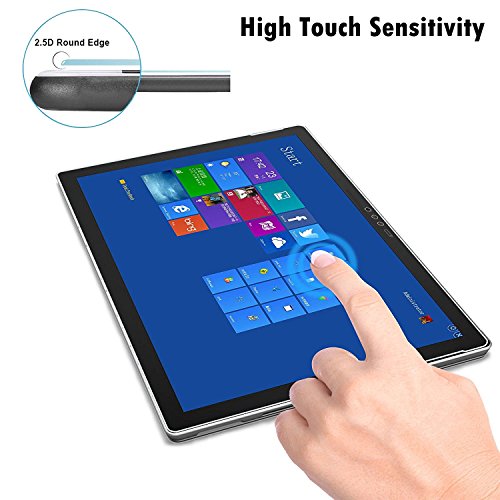 New Surface Pro 2017 Screen Protector [Tempered Glass] Megoo Bubble Free, Ultra Clear, Anti-Scratch, Friendly Touching, also compatible for Microsoft Surface Pro 4