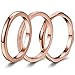 JOERICA Rose 3Pcs 2mm Stainless Steel Women's Stackable Eternity Ring Band Engagement Wedding Ring Set 8