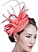 Sinamay Fascinator Hat Feather Party Pillbox Hat Flower Derby Hat for Women